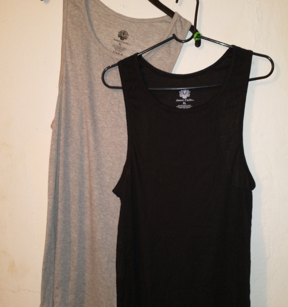 Black and grey unisex undershirt